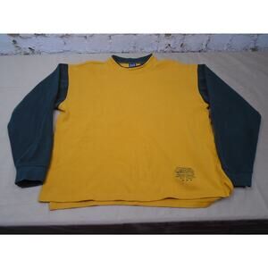 VTG GAP Rugby Shirt 90s Two Tone Sweatshirt Yellow M 100% Cotton Travis Scott